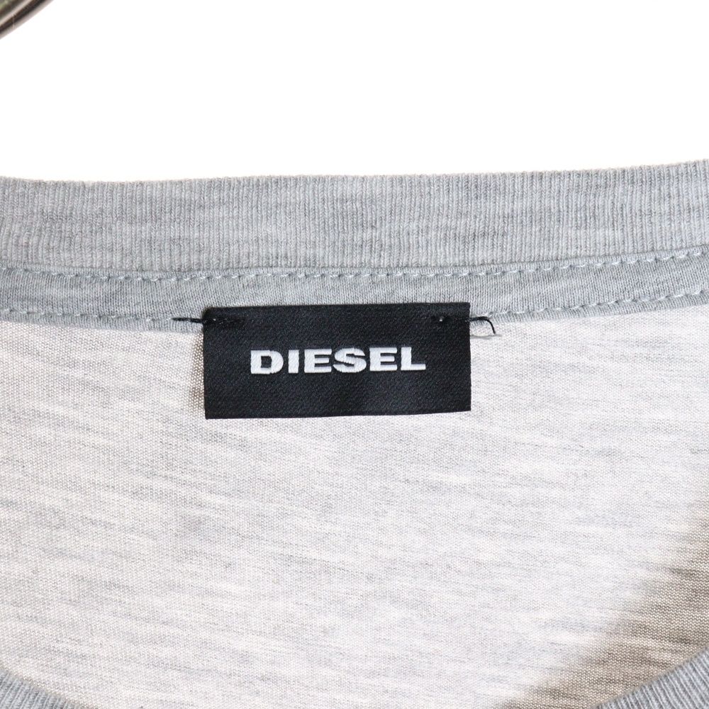 DIESEL (ディーゼル) フロントロゴ刺繍 長袖シャツ カットソー グレー