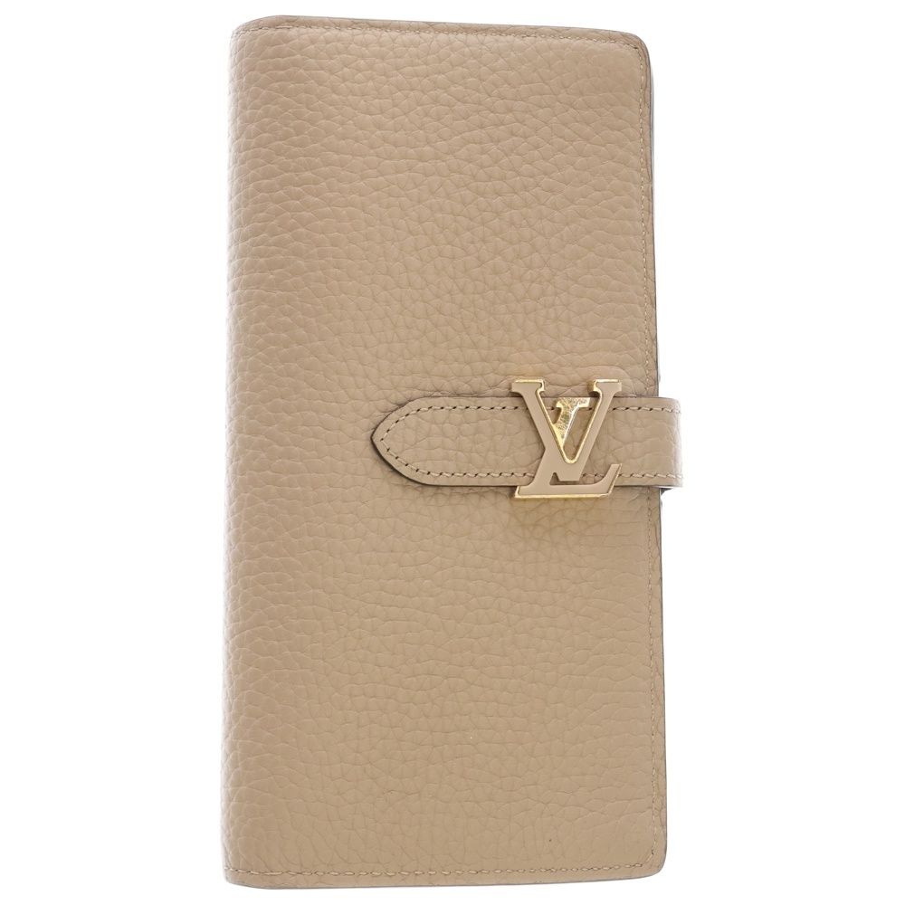 新品同様✨ RFID ルイヴィトン モノグラム 財布 ベージュ LOUIS VUITTON (ルイヴィトン) LV ヴェルティカル ウォレット レザー