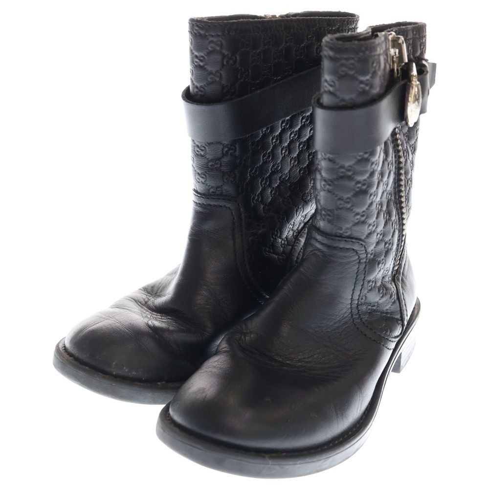 GUCCI (グッチ) マイクログッチシマ レザー サイドジップ ベルト