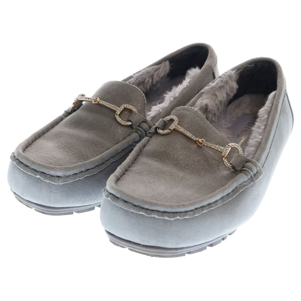 NO BRAND ノーブランド 25 AW HIMIKO ヒミコ ビジュービット モカシンシューズ ローファー レディース グレー