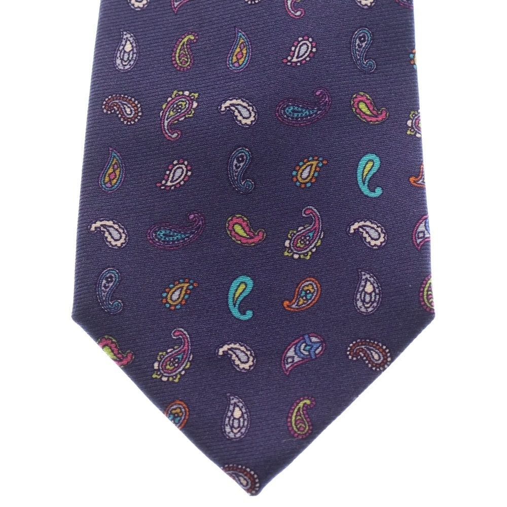 ETRO (エトロ) 総柄 勾玉模様 シルク ネクタイ パープル - メルカリ