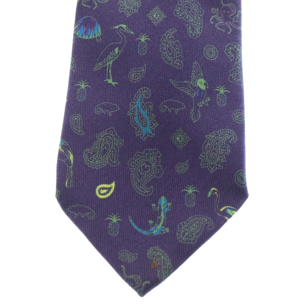 ETRO (エトロ) 総柄 シルク ネクタイ パープル - メルカリ