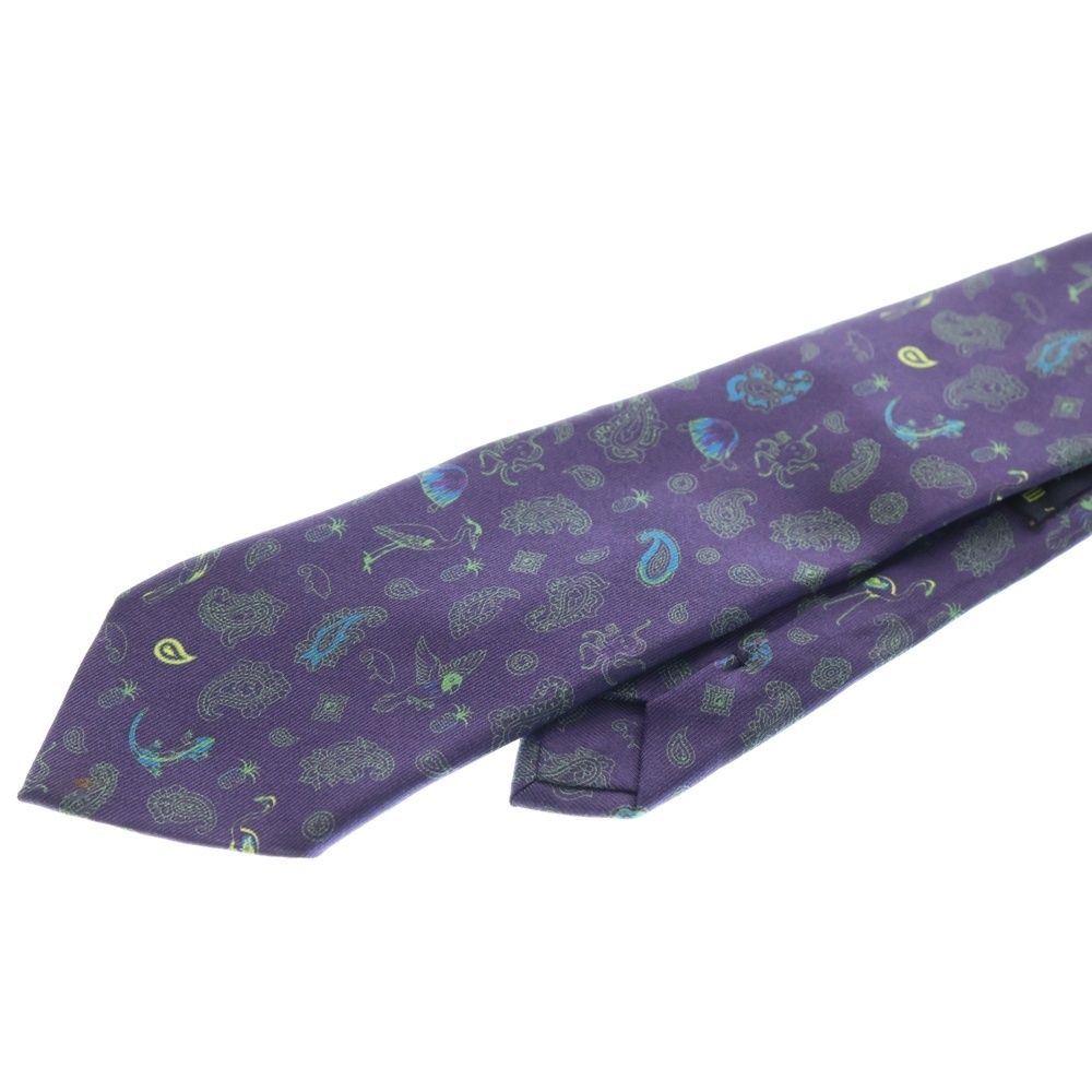 ETRO (エトロ) 総柄 シルク ネクタイ パープル - メルカリ
