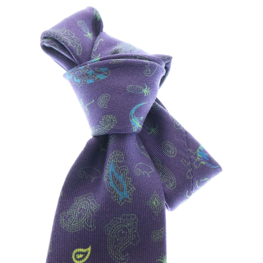ETRO (エトロ) 総柄 シルク ネクタイ パープル - メルカリ