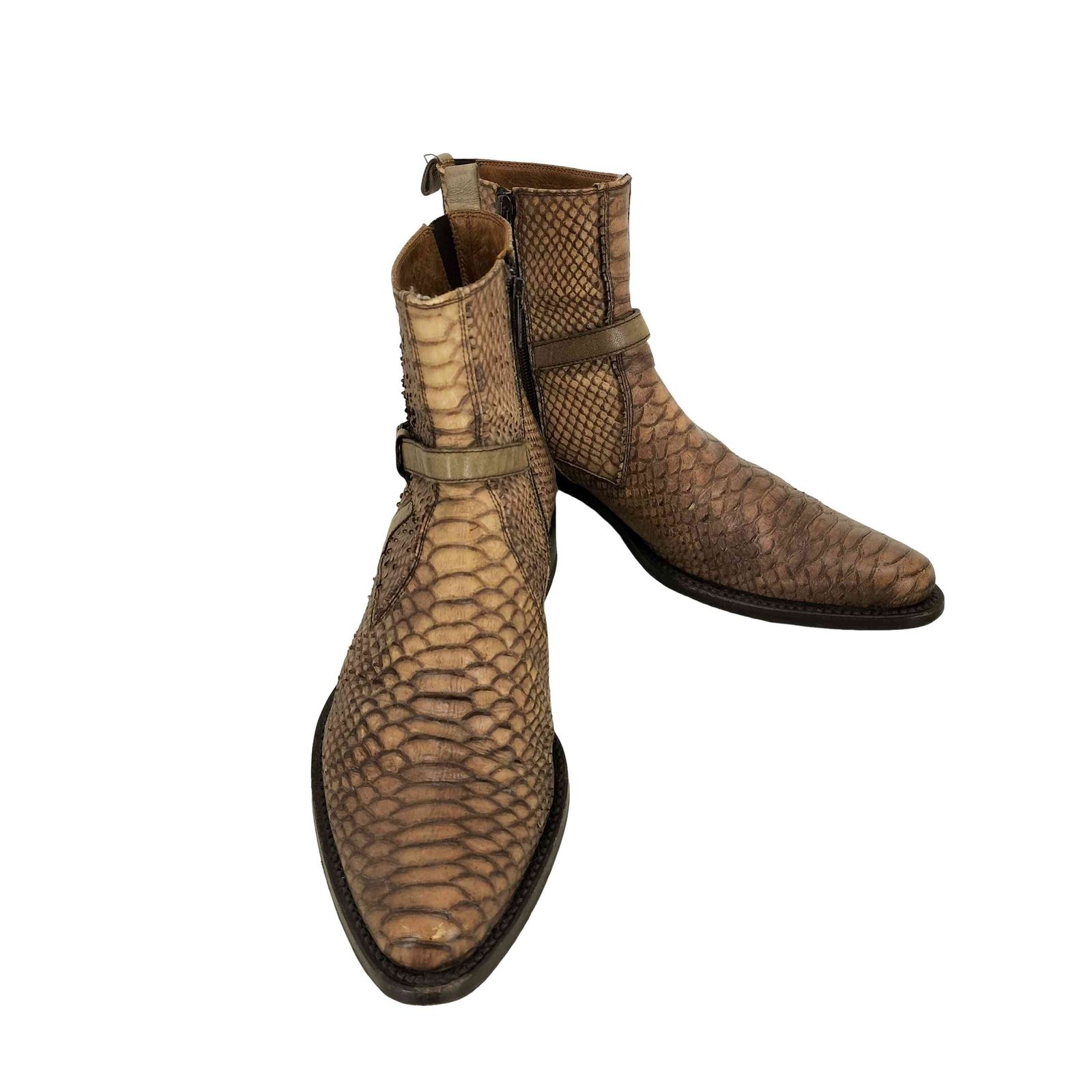 ユーズドフルギ オファー USED古着 {{BARRACUDA}} レザーサイドジップ