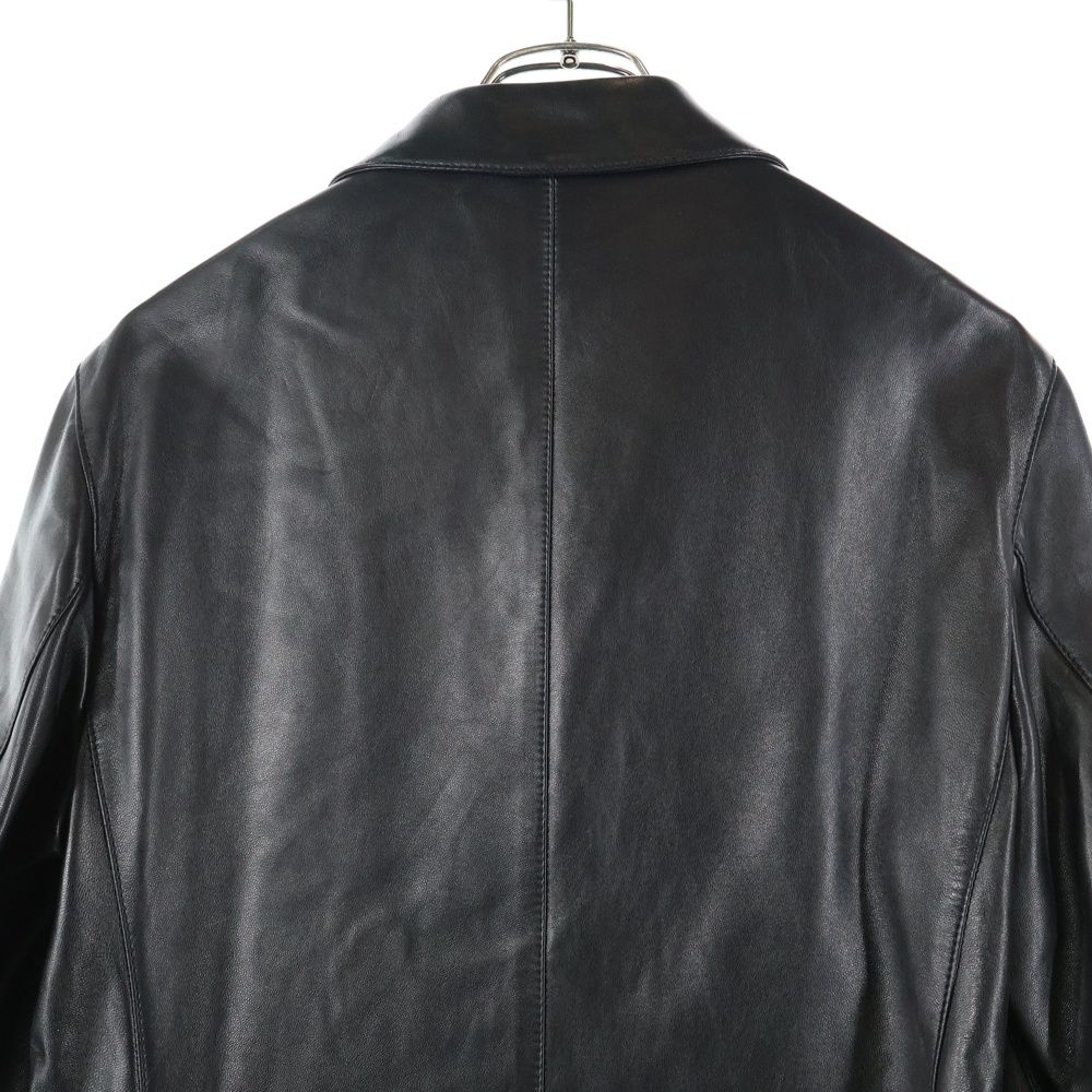 PRADA (プラダ) 3B レザー シングルテーラードジャケット ブラック