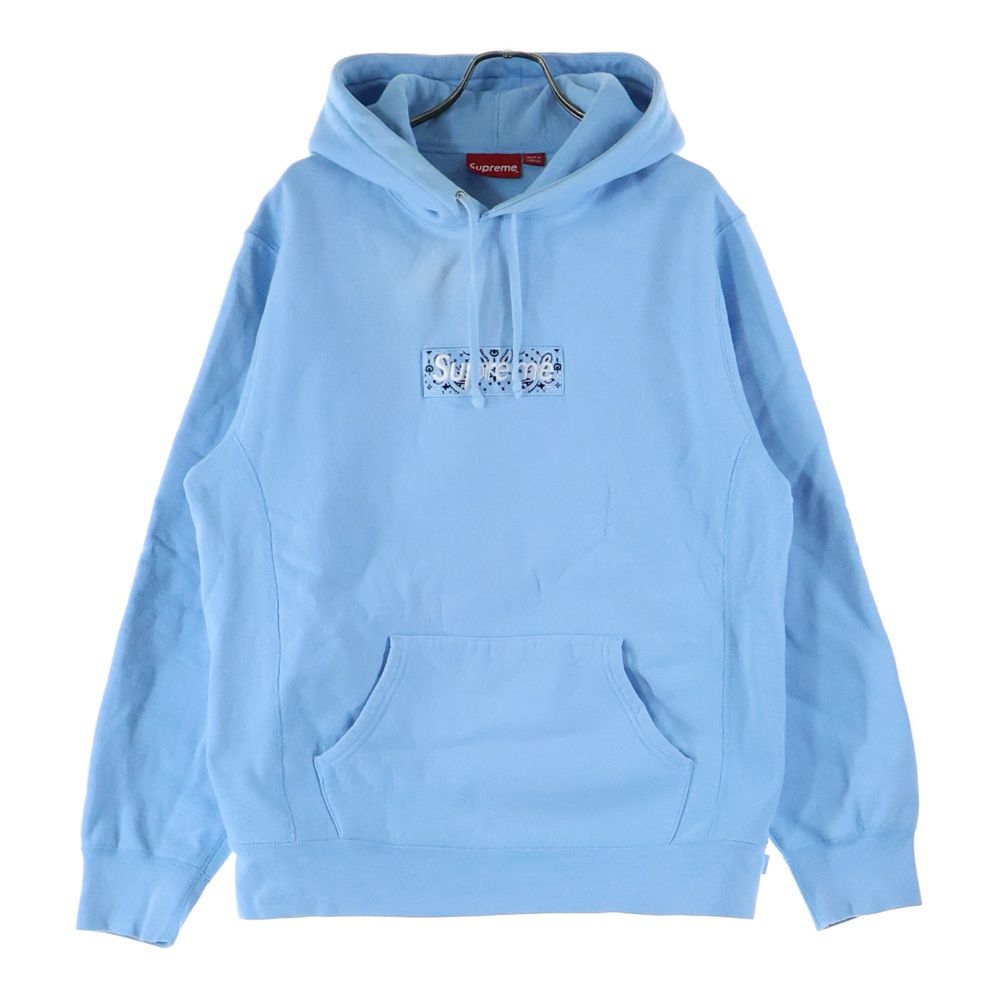 Supreme Bandana Box Logo Hooded 水色 M SUPREME (シュプリーム) 19AW Bandana Box Logo Hooded Sweatshirt