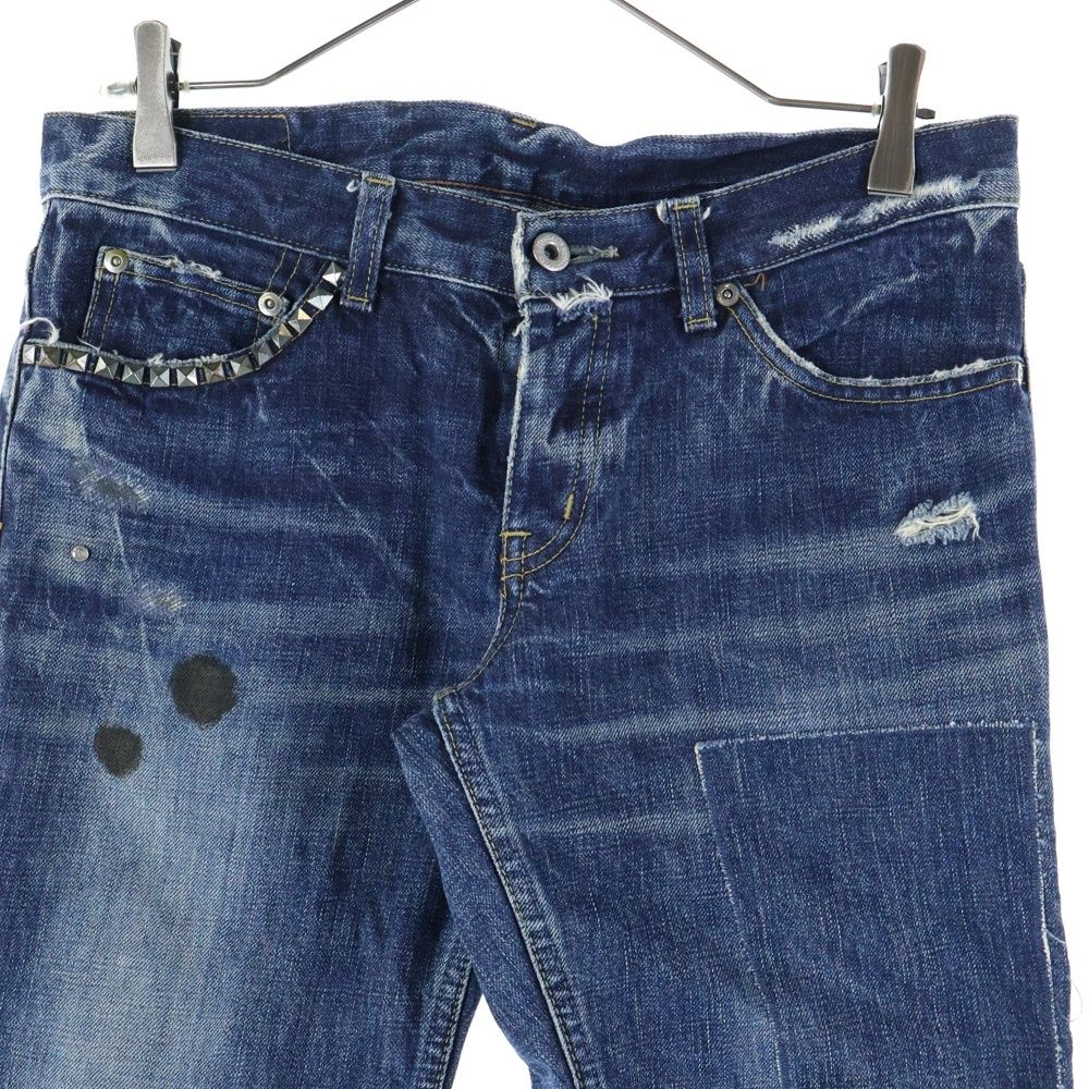 HYSTERIC GLAMOUR (ヒステリックグラマー) スタッズ装飾 ダメージ加工