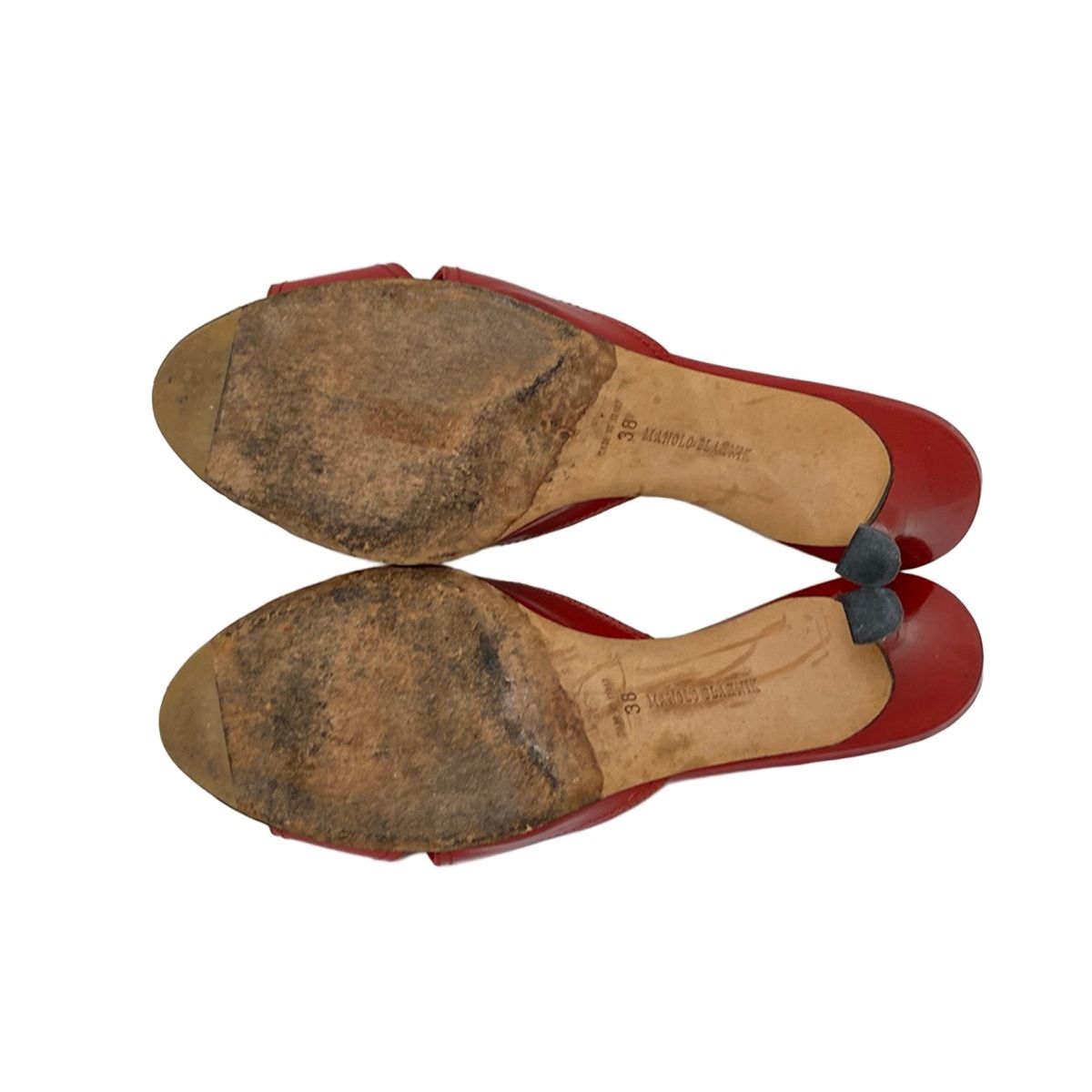 MANOLO BLAHNIK(マノロブラニク) ミュール 38 レディース - レッド