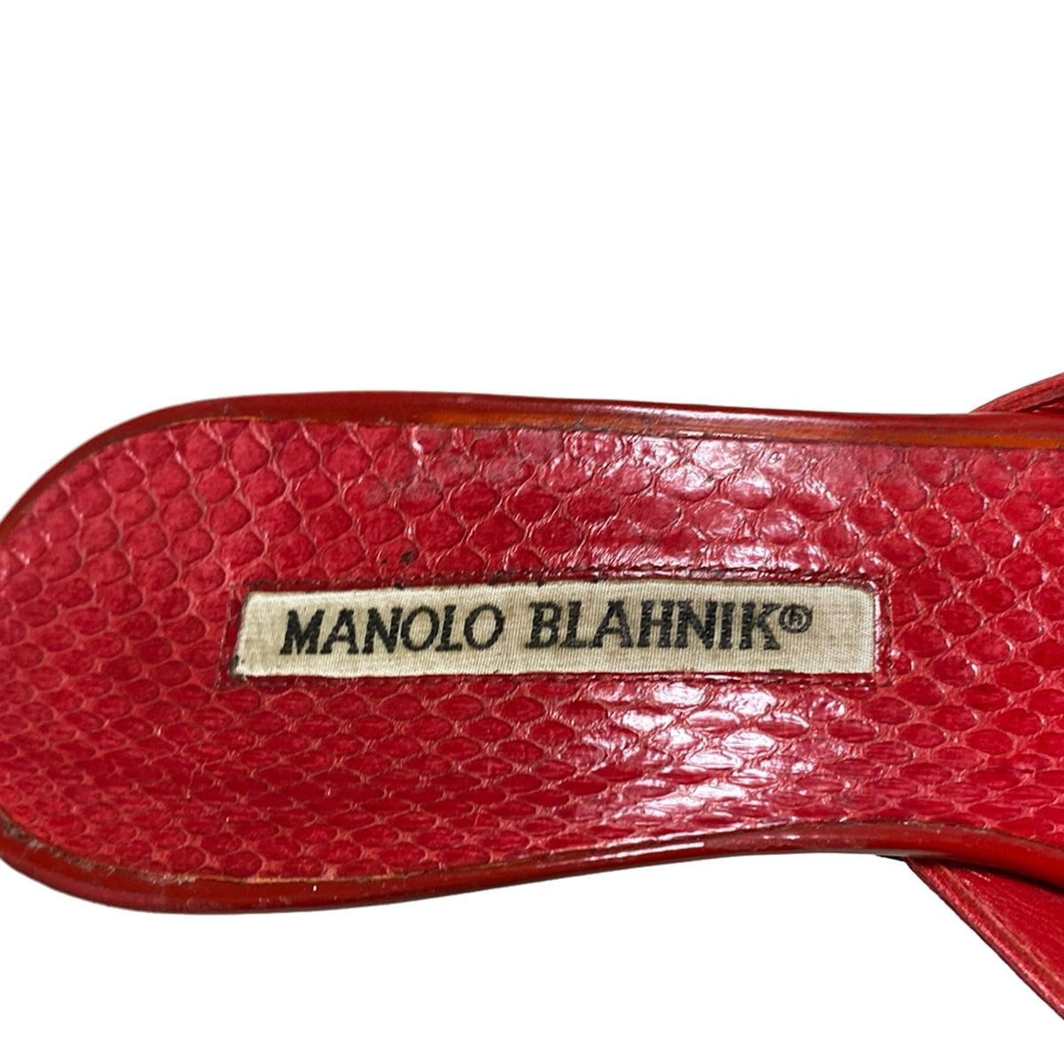 MANOLO BLAHNIK(マノロブラニク) ミュール 38 レディース - レッド