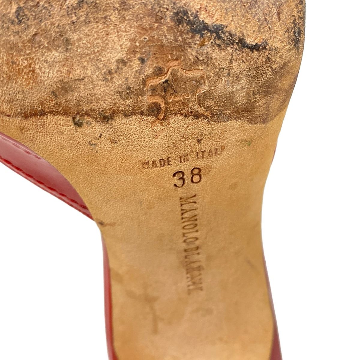 MANOLO BLAHNIK(マノロブラニク) ミュール 38 レディース - レッド