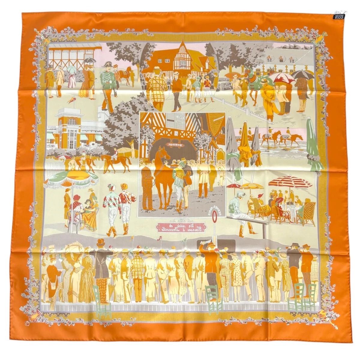 希少・未使用品】HERMES エルメス カレ 90 ドーヴィル競馬場の時代 Un