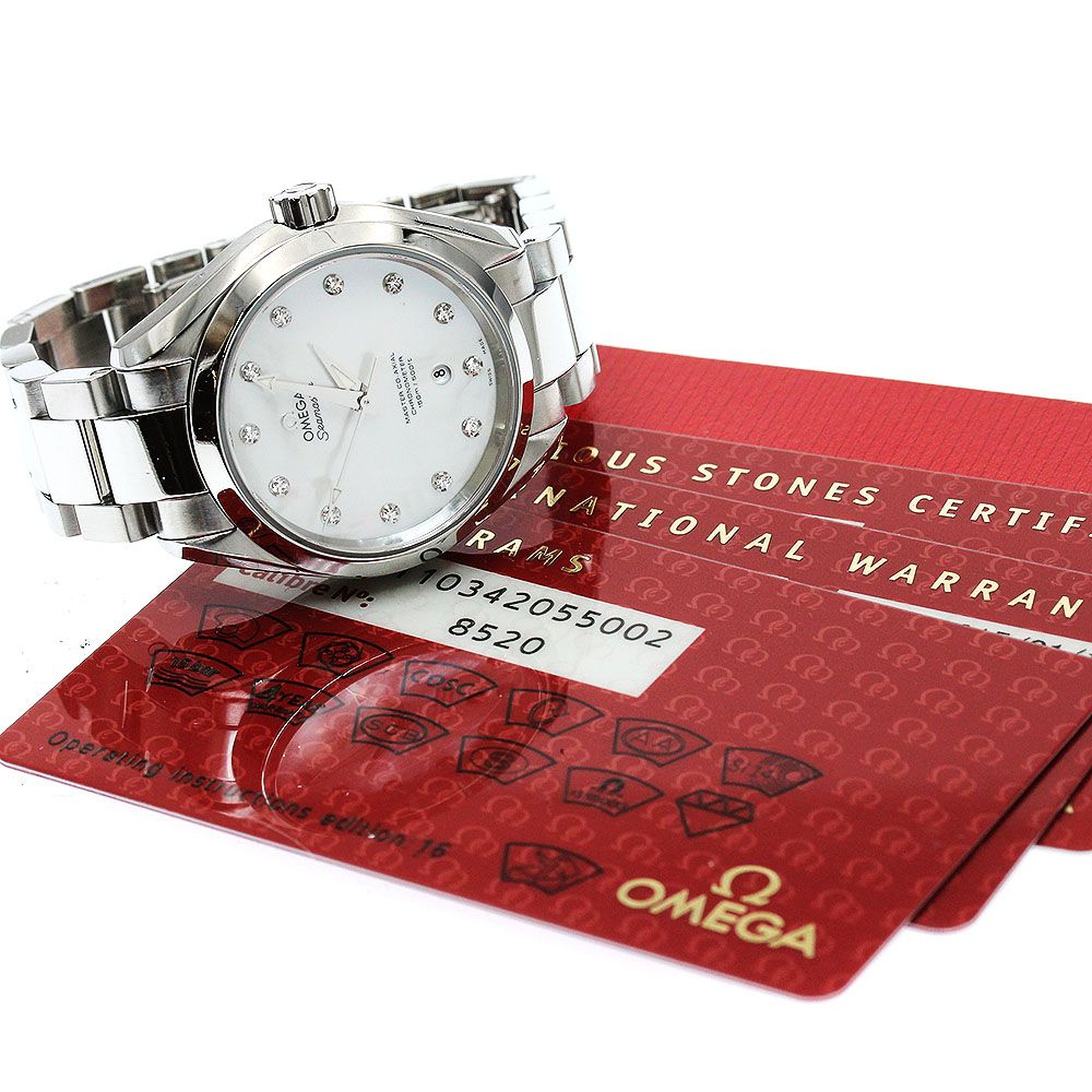 オメガ OMEGA 231.10.34.20.55.002 シーマスター アクアテラ150 M 12 Pダイヤ 自動巻き レディース保証書付き_919668