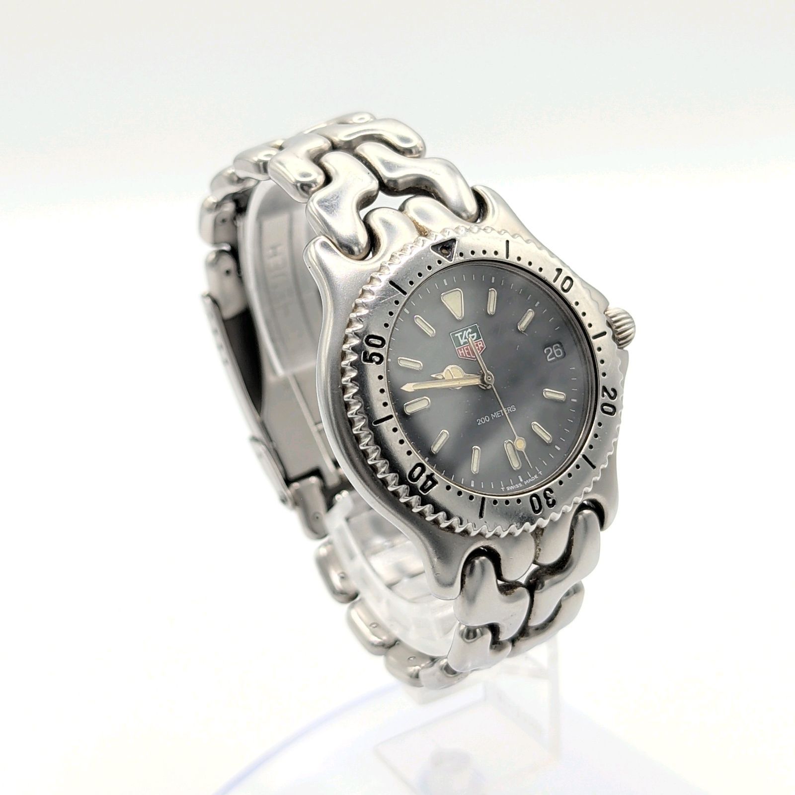 TAG HEUER S99.206 M S/EL Watch QZ Men's Diver's Silver Black dial