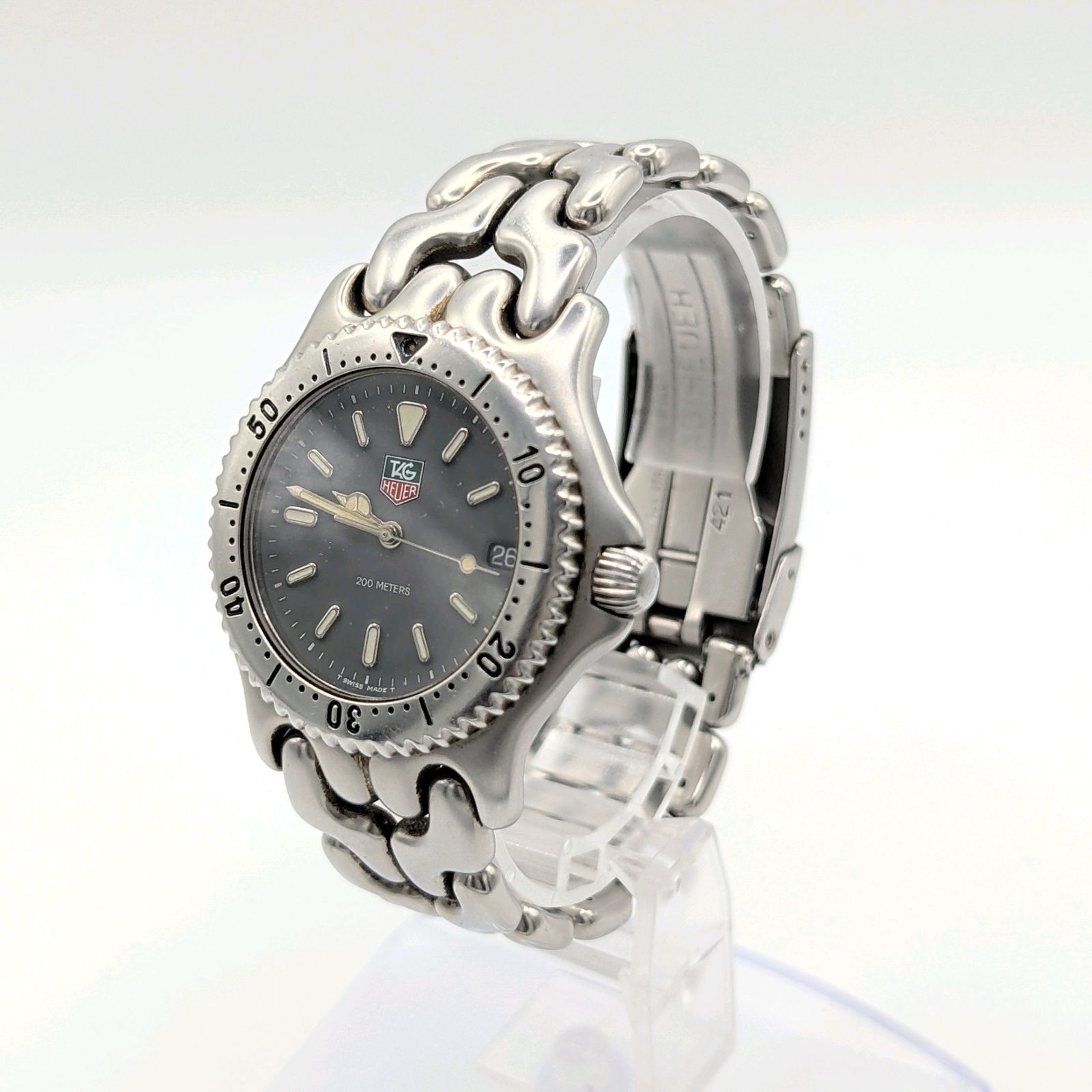 TAG HEUER S99.206 M S/EL Watch QZ Men's Diver's Silver Black dial