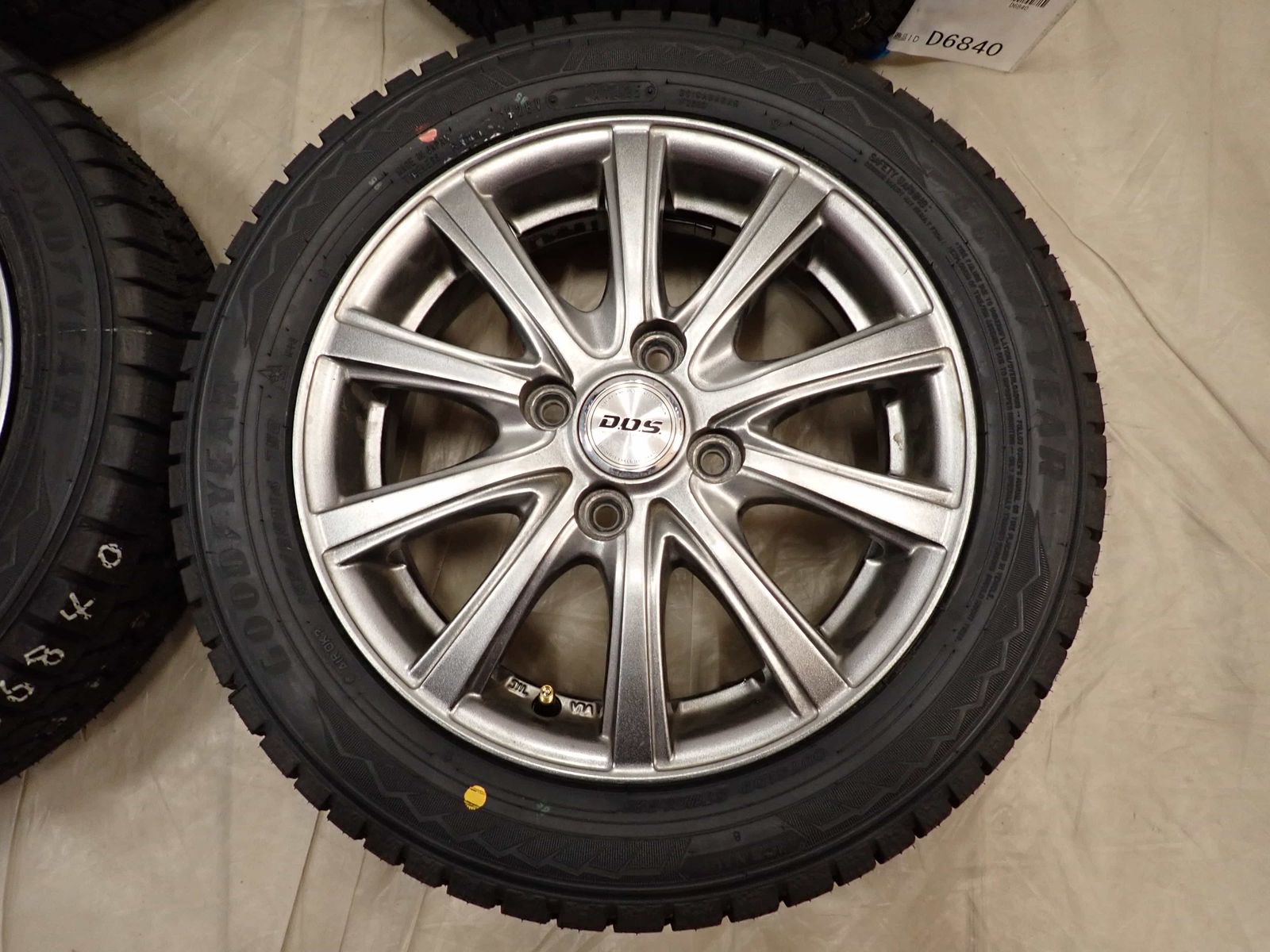  冬 製 4本SET 会社宛 155 65 R 14 4 5 J 75 Q グッドイヤー アイスナビ 8 アルミ N BOX モコ タント デリカミニ NO D 6840 14インチ タイヤ ホイールセット