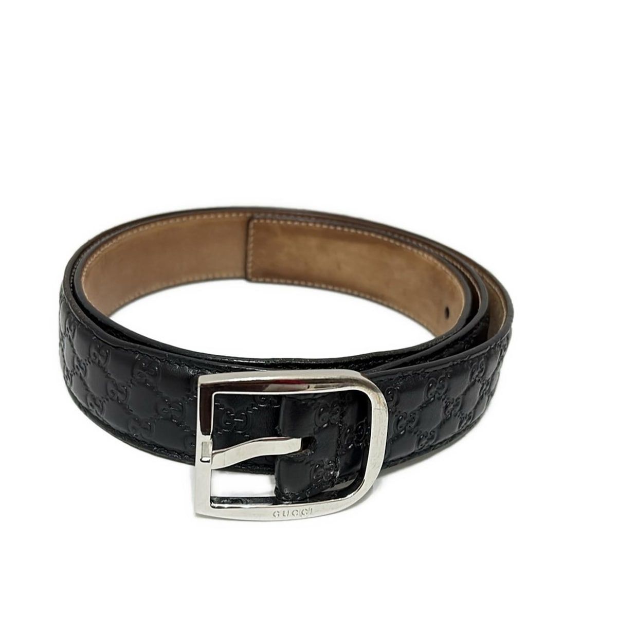 GUCCI(グッチ) ベルト 90/36 - 510309 黒×シルバー レザー - メルカリ