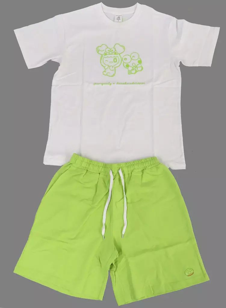 衣料雑貨 ジョンヨン セットアップ JEONGVELY×けろけろけろっぴ ホワイト×ライトグリーン Mサイズ TWICE LOVELYS×SANRIO CHARACTERS