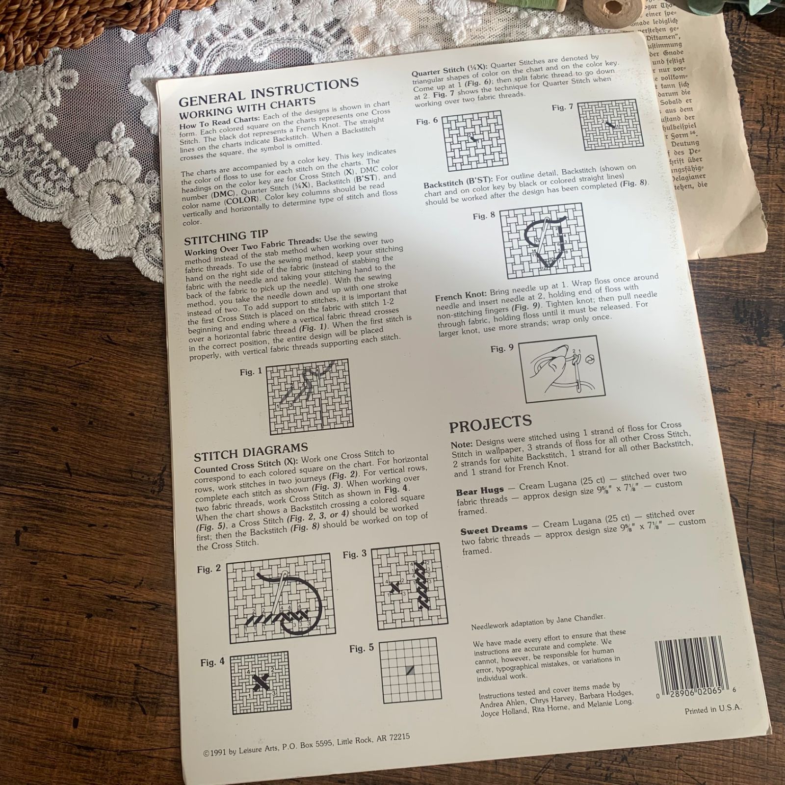 ヴィンテージ 洋書 テディベア 刺繍リーフレット 4枚セット クロス