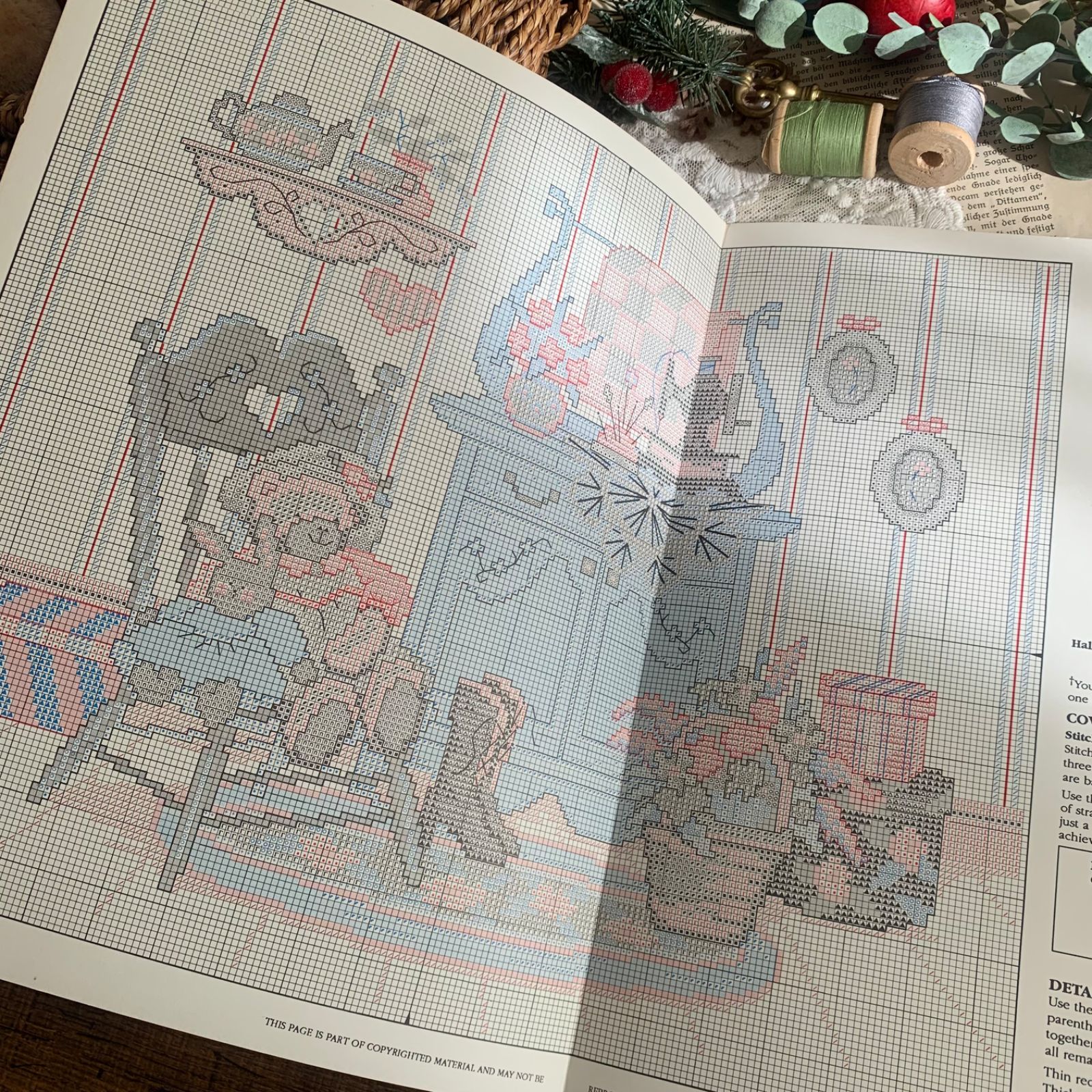 ヴィンテージ 洋書 テディベア 刺繍リーフレット 4枚セット クロス