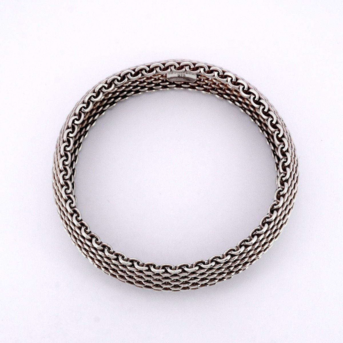 5job0515】ティファニー バングル サマセット/メッシュ シルバー925