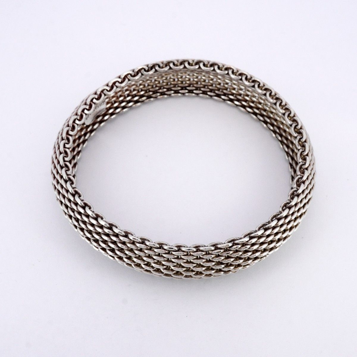 5job0515】ティファニー バングル サマセット/メッシュ シルバー925