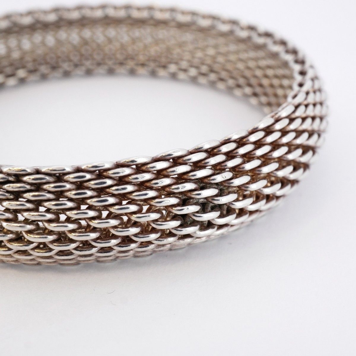 5job0515】ティファニー バングル サマセット/メッシュ シルバー925