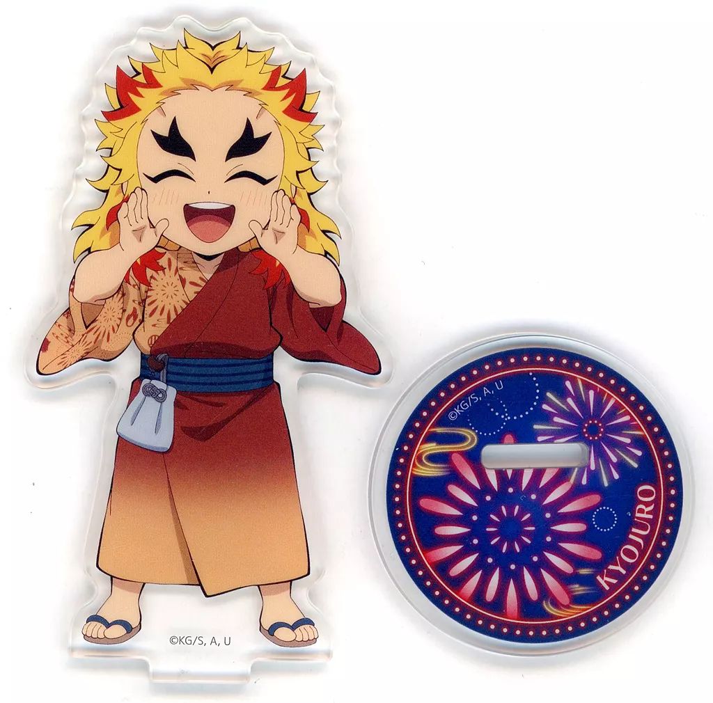 【鬼滅の刃】実りの秋祭り2025 ランダムアクリルスタンド　煉獄杏寿郎　3点 中古】アクリルスタンド・アクリルパネル 煉獄杏寿郎 「鬼滅の刃 花火