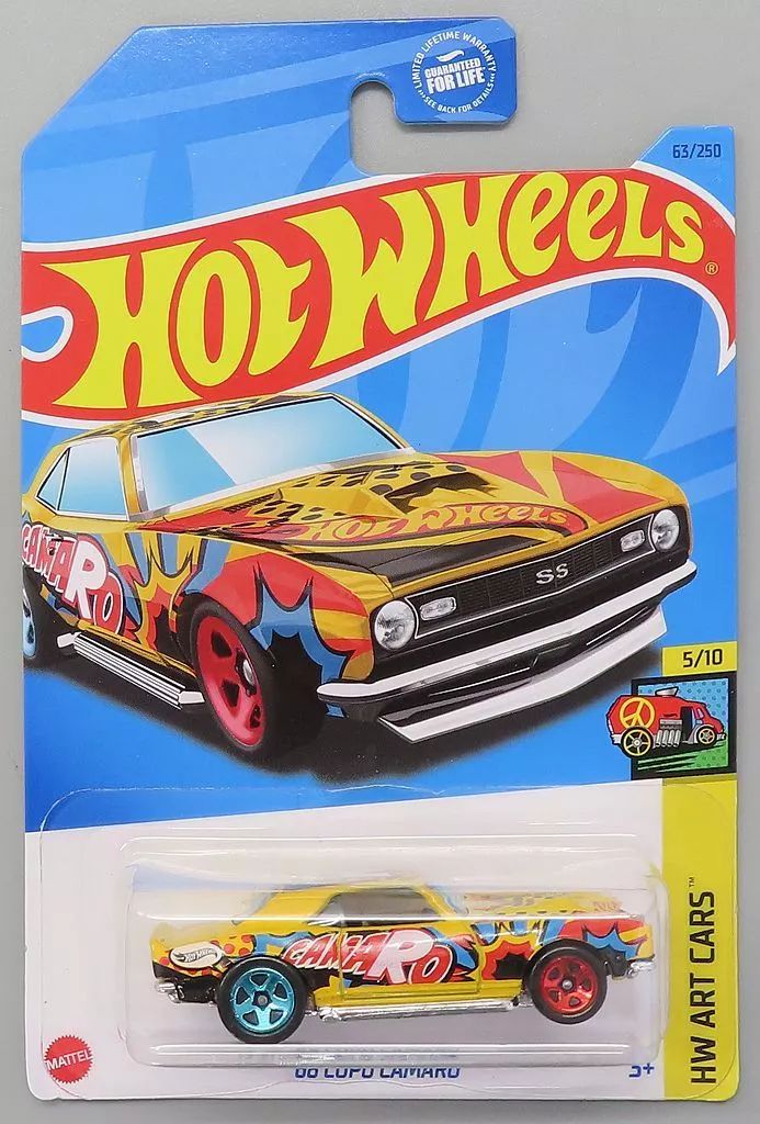 ミニカー HotWheels '68 COPO CAMARO 中古】ミニカー 1/64 '68 COPO CAMARO(イエロー×レッド×ブルー) 「Hot