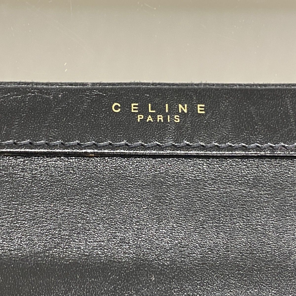 5oe5460】セリーヌ ポーチ マカダム PVC ブラック ゴールド金具【中古