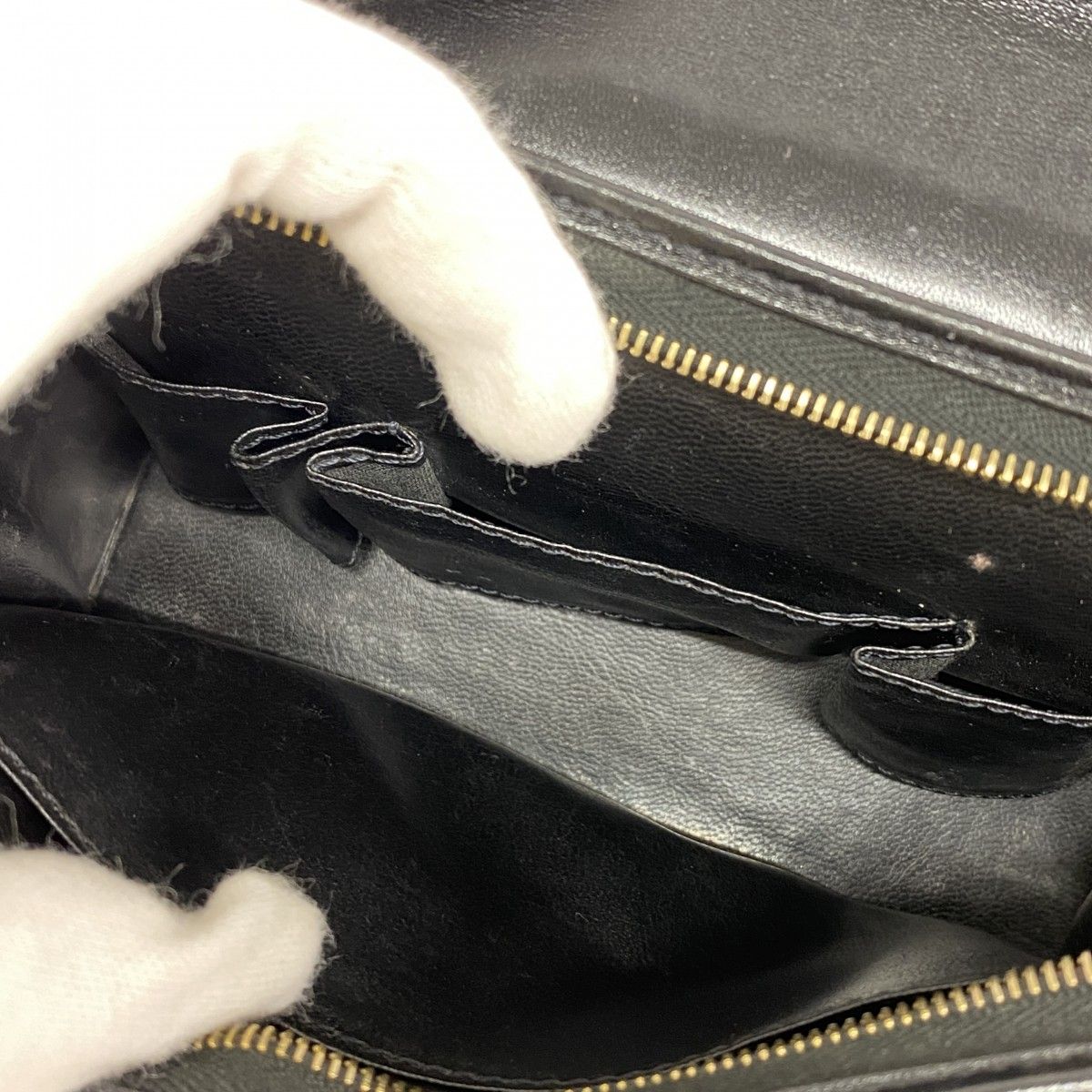 5oe5460】セリーヌ ポーチ マカダム PVC ブラック ゴールド金具【中古