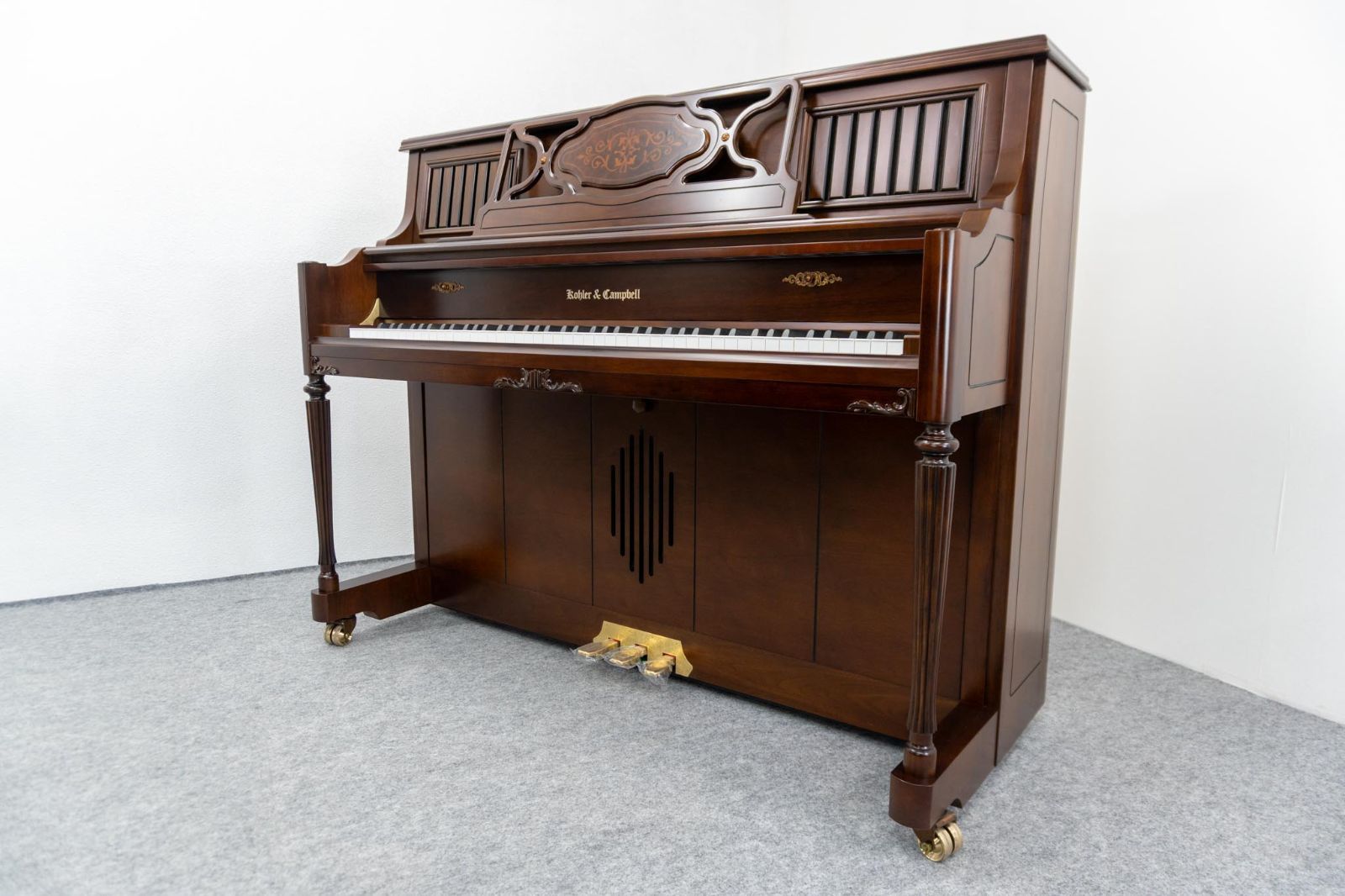 リニューアル済 Kohler Campbell SC 300 SS 象嵌木目 1993年製 椅子付 アップライトピアノ