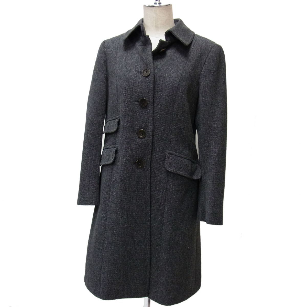 イタリア製 モスキーノ MOSCHINO コットン ウール チェスター コート 美品☆MOSCHINO モスキーノ ウールコート イタリア製 レディース