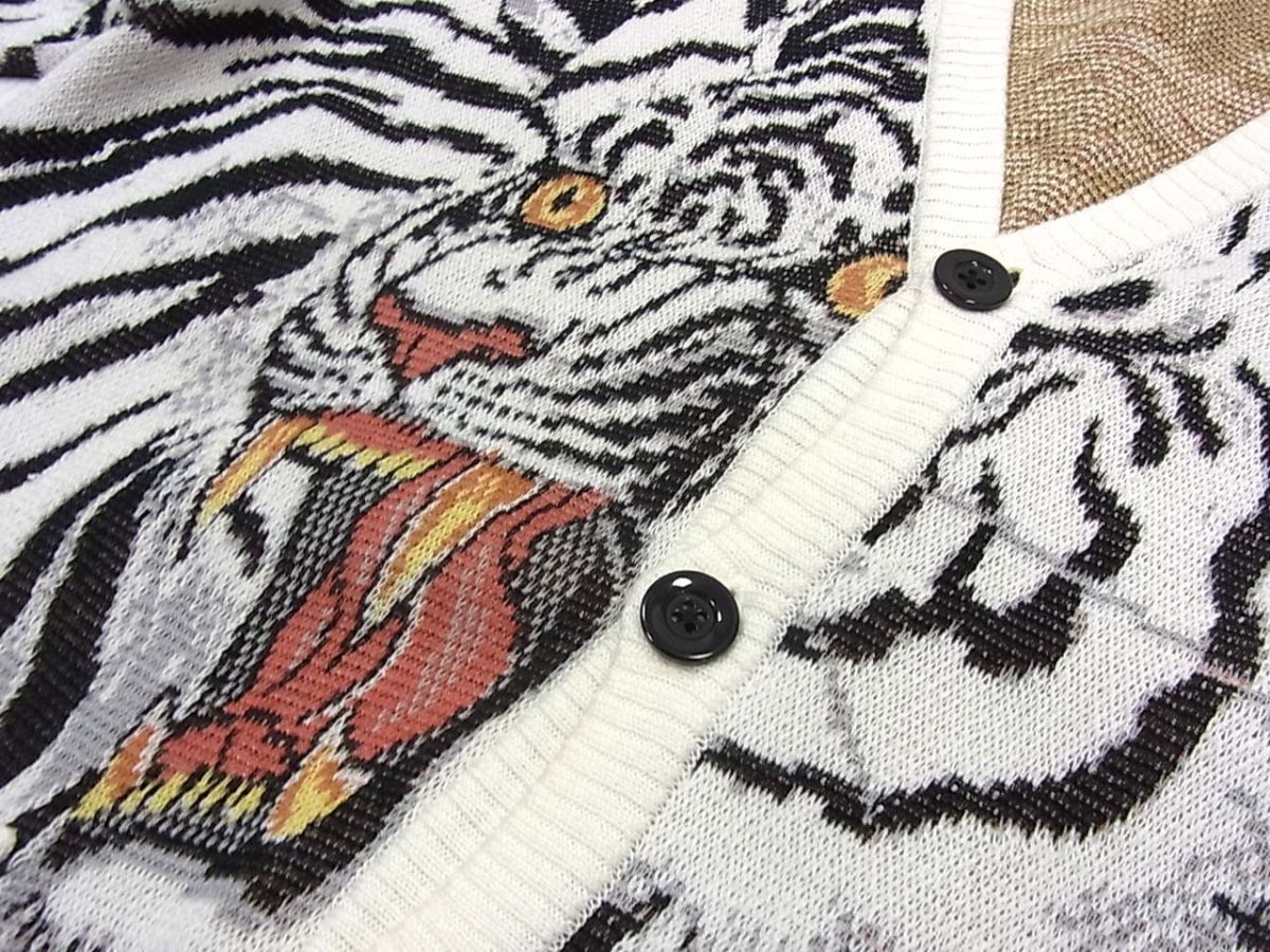 ◇WACKO MARIA×TIM LEHI ニットジャガード カーディガン 虎柄 日本製