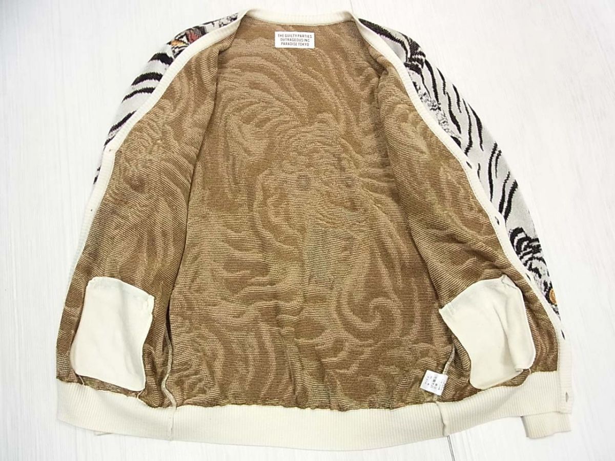◇WACKO MARIA×TIM LEHI ニットジャガード カーディガン 虎柄 日本製