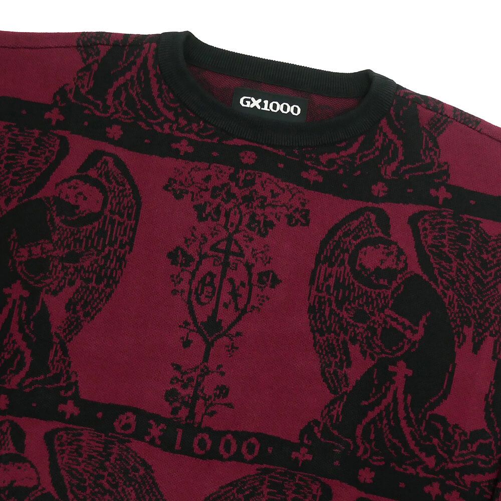 GX1000 SWEATER ジーエックス1000 セーター JACQUARD KNIT ANGEL BLACK