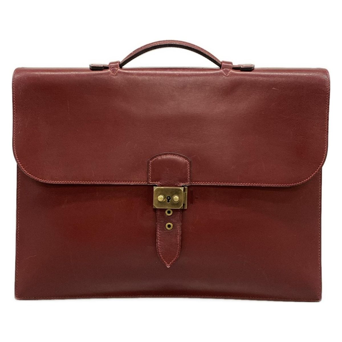 HERMES エルメス ビジネスバッグ サックアデペッシュ 38 ボルージュアッシュ ゴールド金具