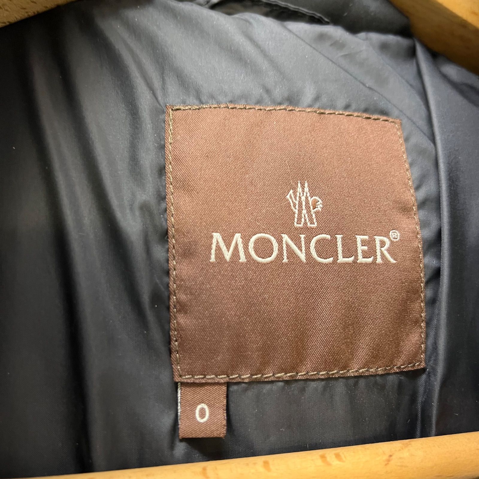 モンクレール☆フードファー付き ショートダウンコート（0）茶タグ