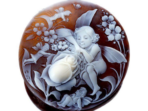 ジュエリー極】アントニオ・コート作 夢見るフェアリー シェルカメオ