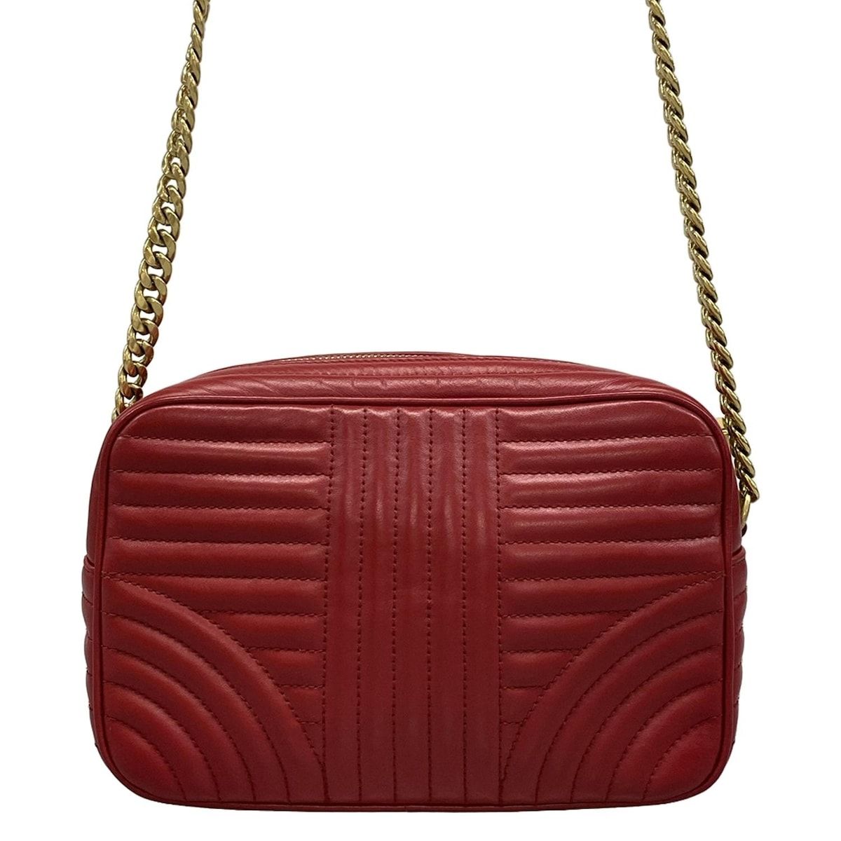 PRADA ショルダーバッグ ダイアグラム　レッド PRADA(プラダ) ショルダーバッグ ダイアグラム レッド チェーン
