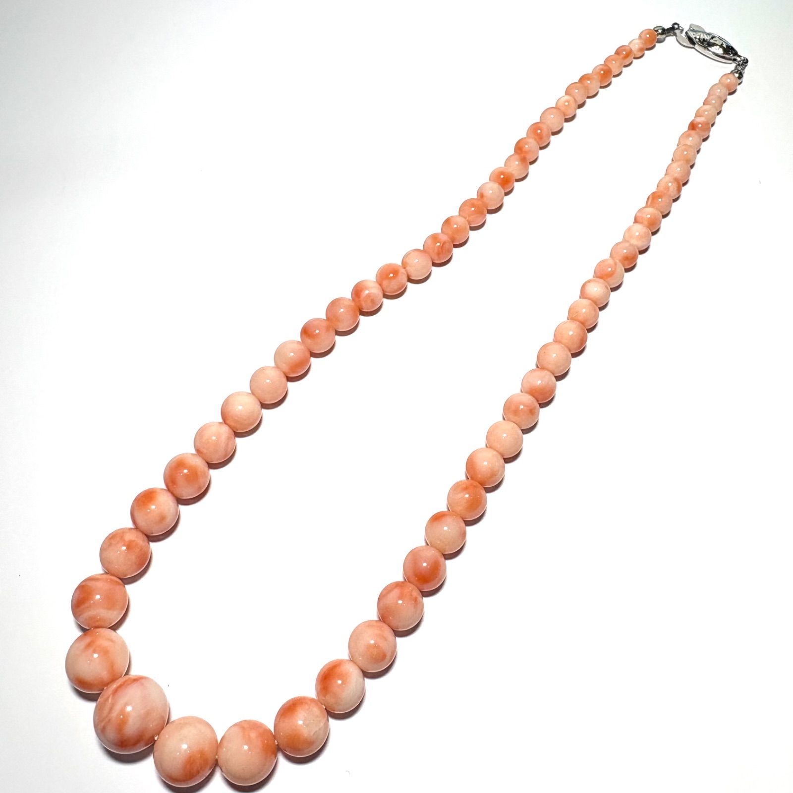 希少天然桃珊瑚ネックレス 44cm 5〜11mm 上質色合い - メルカリ