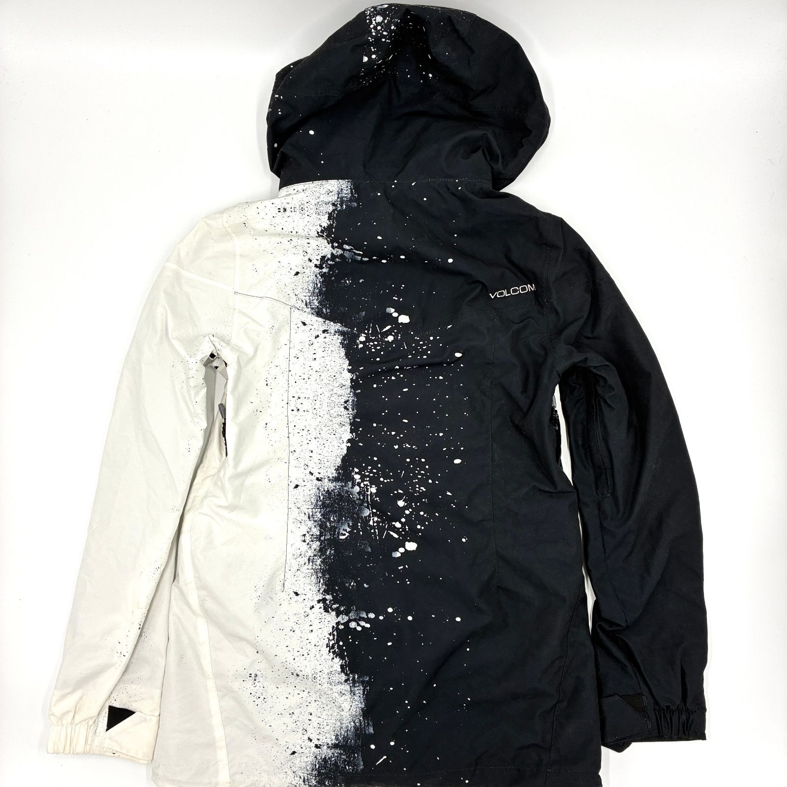 Volcom スノーボードジャケット ブラック/ホワイト VOLCOM スノーボードジャケット M相当 ペイントデザイン ブラック