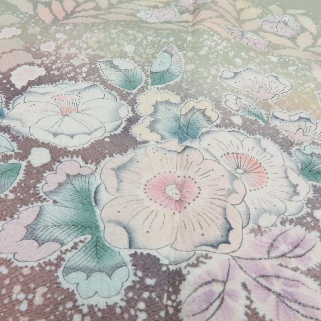 六花-RIKKA- 美品 正絹 翠山工房 桐屋の辻が花 訪問着 着物 A4067