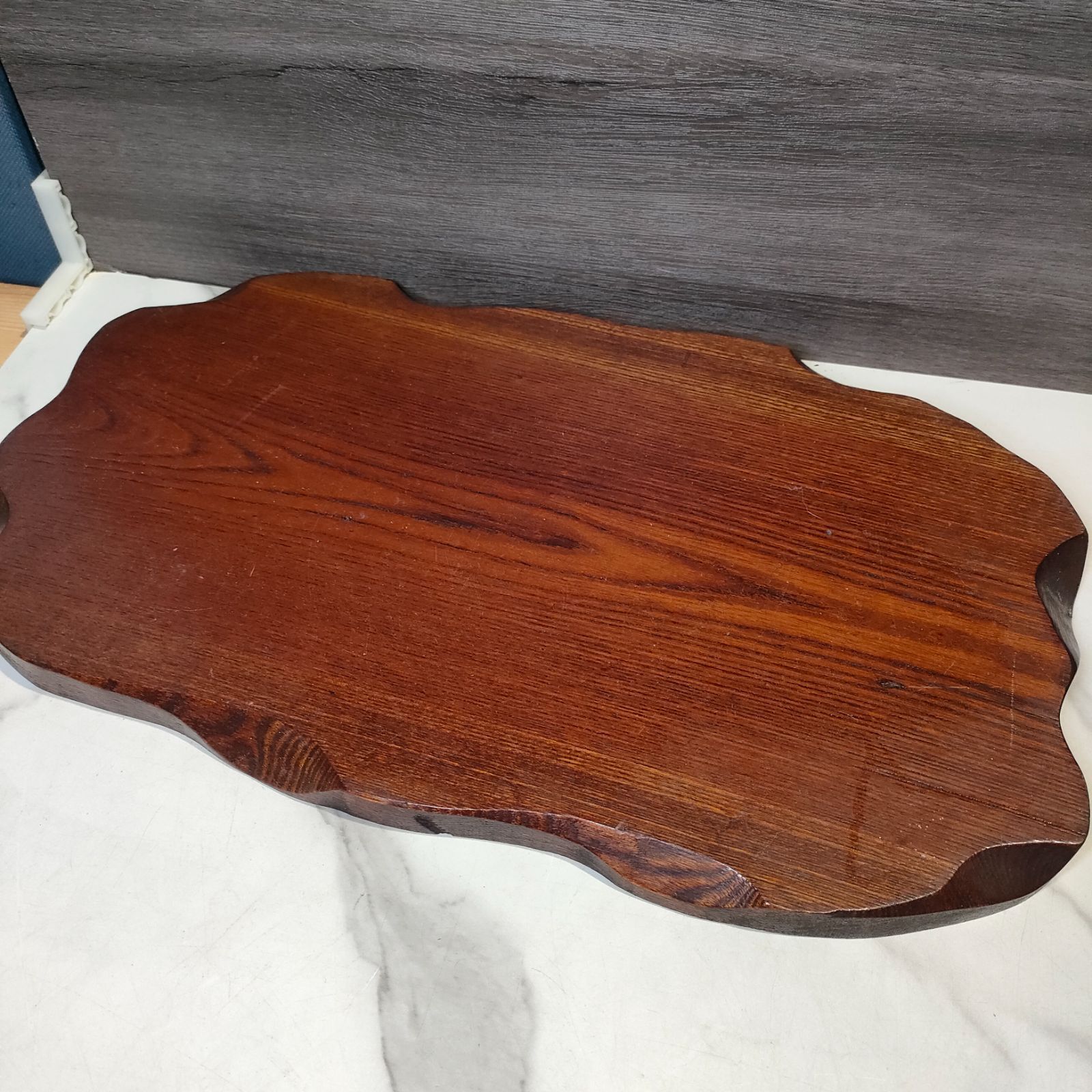 6【骨董】花台 飾り台 天然木 木製 48× 28 盆栽台 敷板 アンティーク