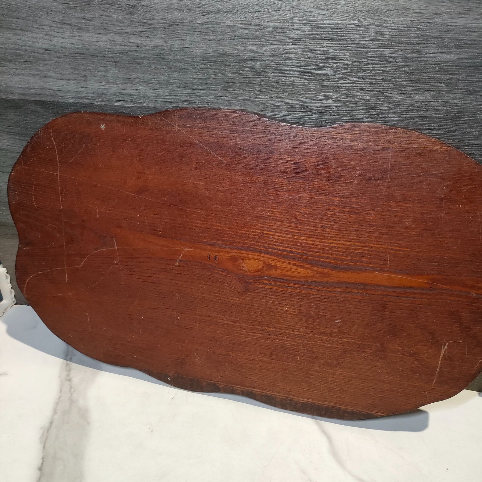 6【骨董】花台 飾り台 天然木 木製 48× 28 盆栽台 敷板 アンティーク