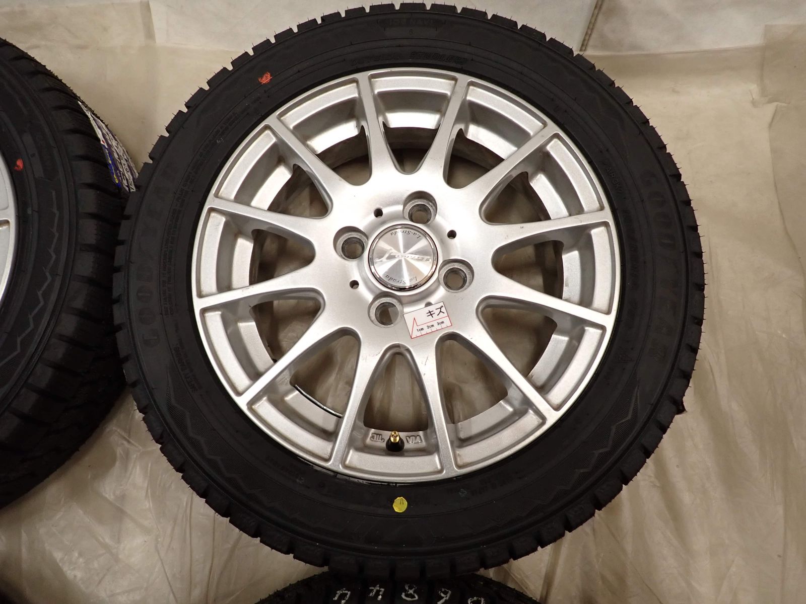  冬 製 4本SET 会社宛 155 65 R 14 4 5 J 75 Q グッドイヤー アイスナビ 8 アルミ N BOX スペーシア デリカミニ NO D 6844 14インチ タイヤ ホイールセット