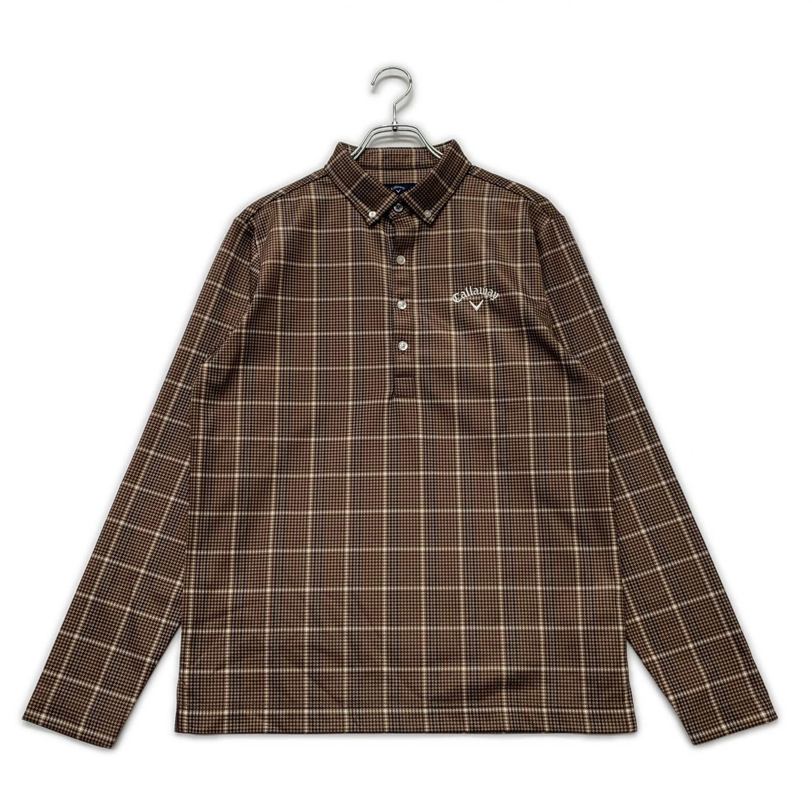 キャロウェイゴルフ　メンズ　ポロシャツ　新品未使用　Lサイズ　茶色 中古 メンズ キャロウェイ Callaway 長袖ポロシャツ L 茶色 ボタン
