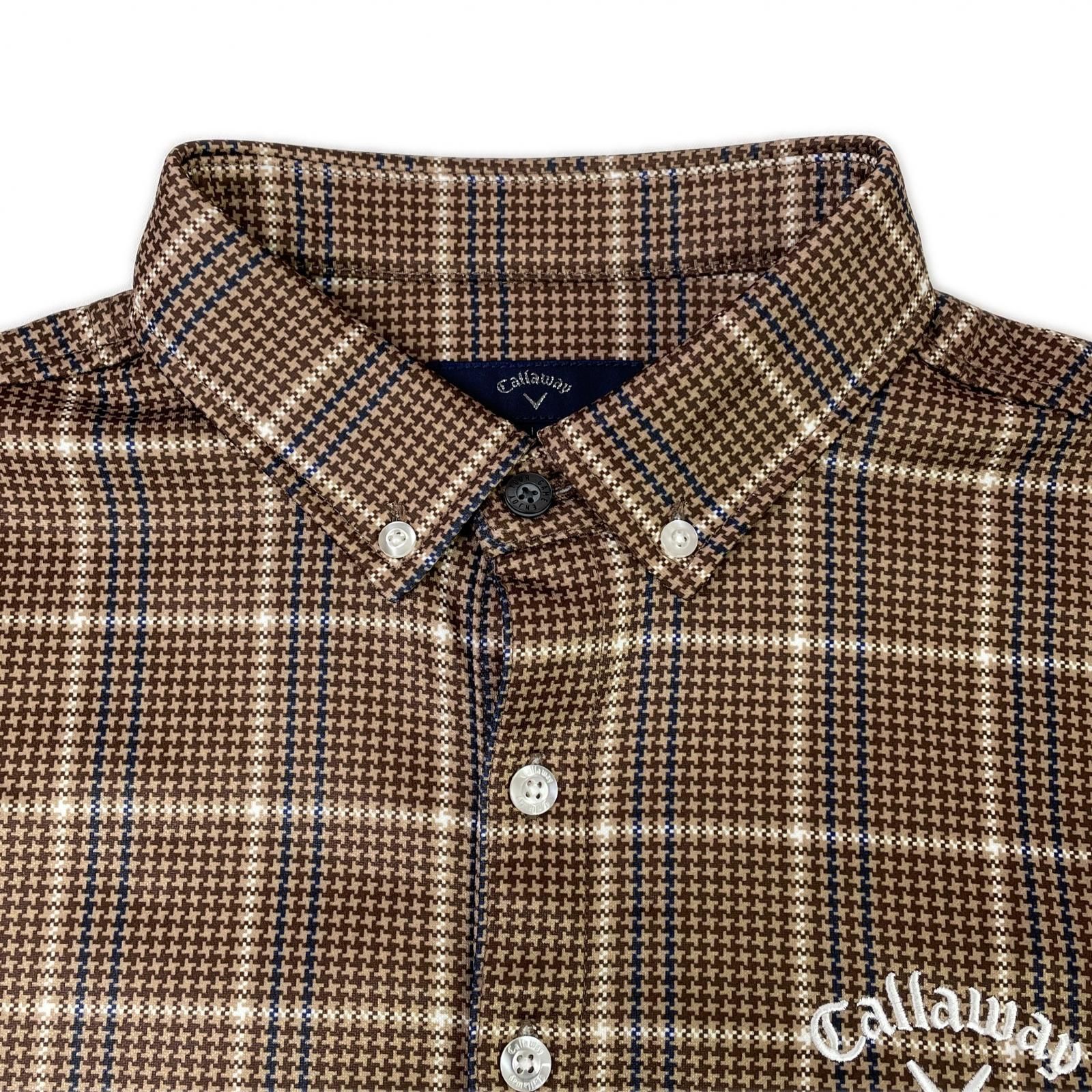 キャロウェイゴルフ　メンズ　ポロシャツ　新品未使用　Lサイズ　茶色 中古 メンズ キャロウェイ Callaway 長袖ポロシャツ L 茶色 ボタン