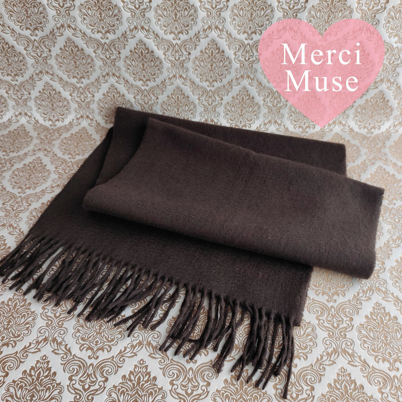 ❤お得なお品❤クリーニング済 ふんわりカシミヤマフラー ブラウン