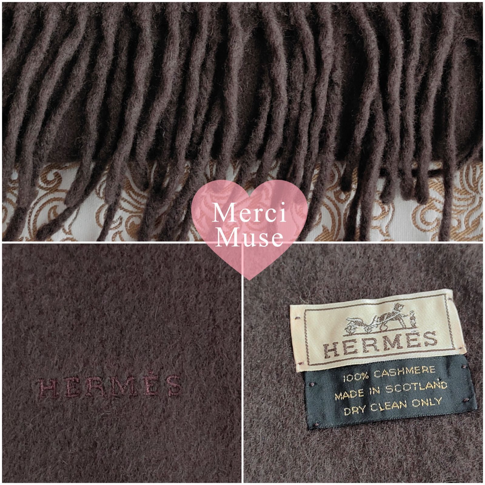 ❤お得なお品❤クリーニング済 ふんわりカシミヤマフラー ブラウン